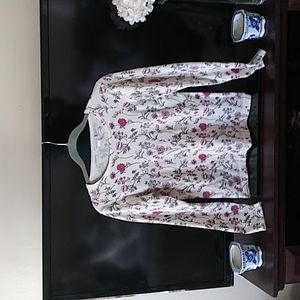 Woman's Sweater Garnet Hill Flower pattern Medium